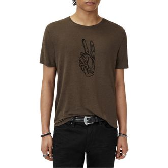John Varvatos Peace Linen Blend T-Shirt in Teakwood at Nordstrom Rack, Size Medium