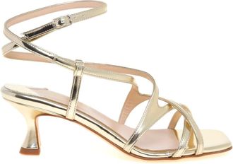 Anna F. Sandaal - Dames - Sandalen met hakken - Geel - 38 1/2 EU - Leer - Schoenen