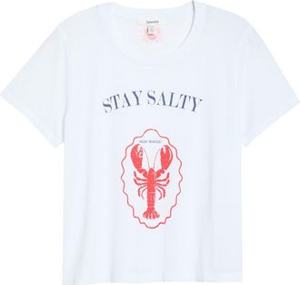Splendid Stay Salty Graphic Cotton Blend T-Shirt in Lobster White at Nordstrom, Size X-Small