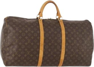 Louis Vuitton Pre-owned Keepall 60 Boston Tas - Dames - Vintage Weekendtas - Bruin - ONE Size - Leer - Vintage
