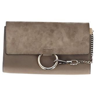 Chlo&eacute; Pre-owned Womens Chlo&eacute; Faye Clutch Bag in Grey Suede - One Size