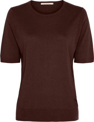 BTF-CPH Cathrine Silk Top - - Tops - Donna - Marrone - XL