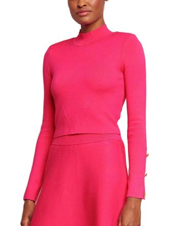Cara Cara turtleneck button-detailing sweater - women - Nylon/Viscose/Polyester/Spandex/Elastane - M - Pink