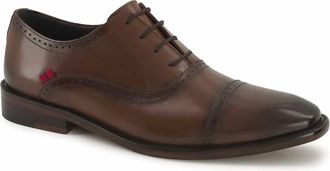 Andrea Mens Leather Oxford Dress Shoes In Brown