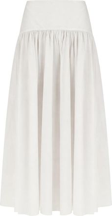 Staud Neutrals Procida Gathered Long Skirt