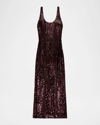 SIMKHAI Bex Sequined Tank Maxi Dress