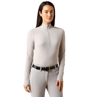 Ariat Womens SolVeil 1/2 Zip Baselayer Top Long Sleeve in Show Grey, Size 2X-Small, by Ariat