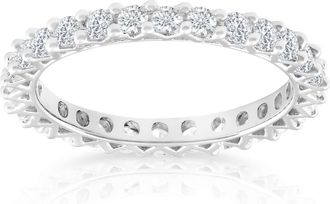Pompeii3 1 Ct TDW Diamond Eternity Wedding Ring 10k White Gold