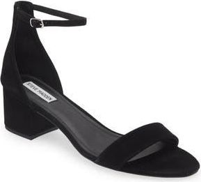 Steve Madden Irenee Block Heel Sandal in Black Sued at Nordstrom Rack, Size 9