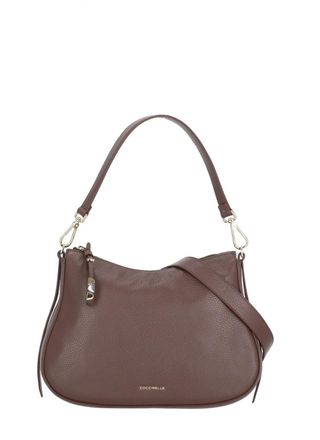Coccinelle Textured Leather Shoulder Bag with Removable Handle and Adjustable Strap