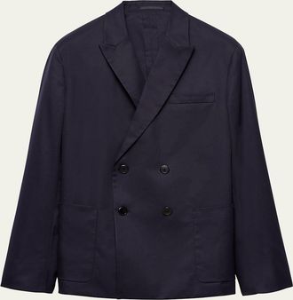 Prada Mens Double-Breasted Cotton Blazer