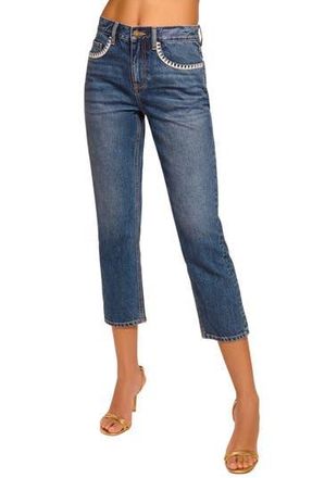 Ramy Brook Joy Embroidered Detail Crop Jeans in Medium Wash Crochet at Nordstrom Rack, Size 30