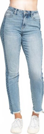 Judy Blue Side Panel Detail With Fray Hem Slim Jean In Vintage Wash