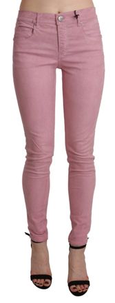 Acht Womens Skinny Jeans Pink - Rose Gold Cotton - Size 26 (Waist)