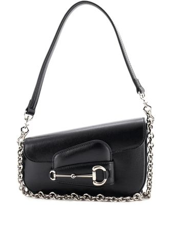 Gucci Borsa a spalla Horsebit 1955 mini in pelle con design asimmetrico - Nero