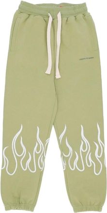 Vision Of Super Vlam Geborduurde Trainingsbroek Groen - Heren - Sweatpants - Groen - M - Katoen - Broeken