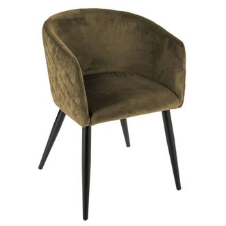 Atmosphera Sill&oacute;n &laquo;marlo&raquo; De Terciopelo Verde Caqui Atmosphera Cr&eacute;ateur DInt&eacute;rieur
