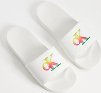 Calvin Klein Jeans Pride - Sliders bianche-Bianco