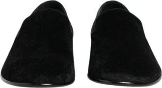 Dolce & Gabbana Black Jacquard Loafers Formal Men Dress Mens Shoes
