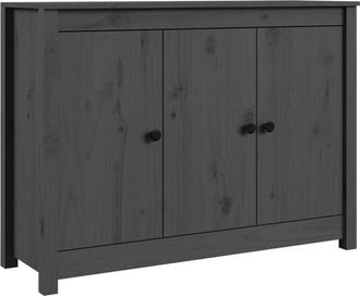 vidaXL Vidaxl - Aparador de madera maciza de pino gris 100x35x74 cm