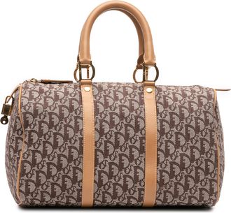 Dior Pre-owned Womens Boston Handbag Logo Print Canvas - Tan Textile - One Size
