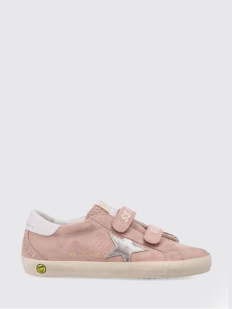 Golden Goose Old School Laminated Leather Trainers for Boys with Velcro Closure