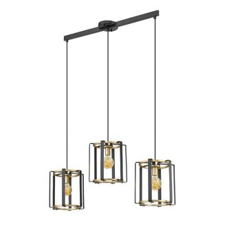 Netlighting Primero Modern 3 Light Bar Pendant Ceiling Light in Black