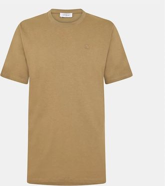 Off-white Mens Slim Fit Short Sleeve Crew Neck T-Shirt - Cream - Size: 40