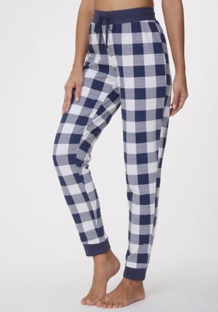 Vivance Schlafhose VIVANCE DREAMS, Damen, Gr. 32/34, N-Gr, blau (dunkelblau, wei&szlig;, kariert), Jersey, Obermaterial: 100% Baumwolle, bequem lang, Hosen Schlafho
