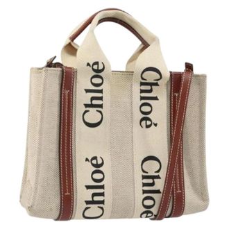 Chlo&eacute; Pre-owned Tote Bags, female, Beige, Size: ONE SIZE Pre-owned Canvas Hand Bag
