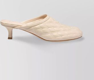Burberry quilted kitten heel mules with embroidered detail