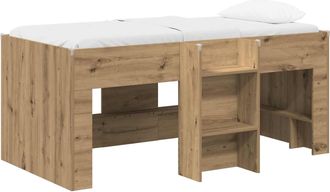 vidaXL Marco De Cama Alta Para Ni&ntilde;os Roble Artisan 80 X 160 Cm Vidaxl