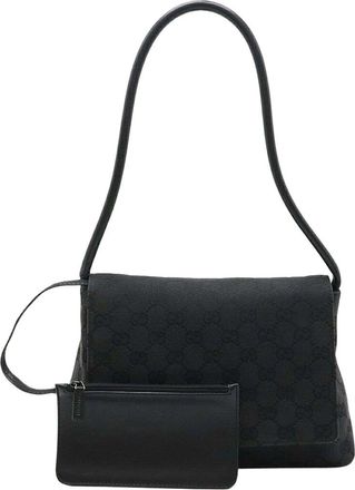 Gucci Black Gg Canvas Shoulder Bag (Authentic Pre-Loved)