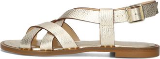 Stefano Lauran Gouden Sandalen voor Zonnige Avonturen - Dames - Sandalen - Geel - 37 EU - Leer - Schoenen