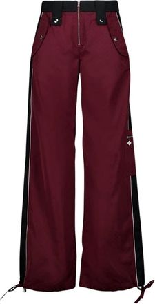 Casablanca Nylon Monogram Raver Broek - Dames - Wijde Broeken - Rood - S - Nylon - Broeken