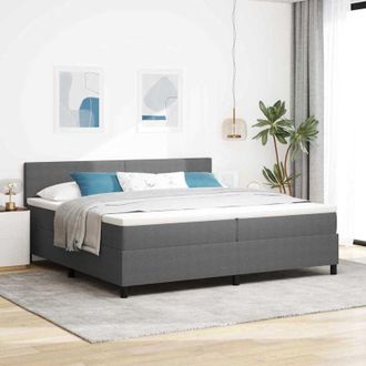 vidaXL Vidaxl - Cama Tipo Box Spring Gris Claro, Blanco 203 X 200 X 88 Cm