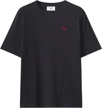 Maison Kitsun&eacute; Rode Profiel Vos T-shirt - Heren - Tops - Zwart - Maat: XL Katoen