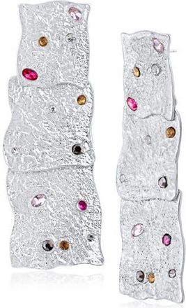 Jardin Multicolor Crystal Waterfall Statement Earrings in Multi/Silver at Nordstrom Rack