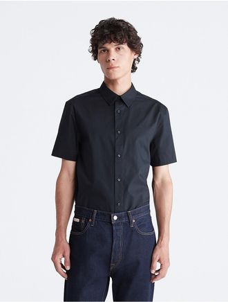 Calvin Klein Jeans Calvin Klein Mens Classic Button-Down Shirt - Black - XS