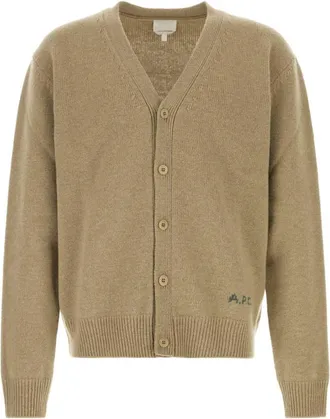 A.P.C. Beige V Neck Cardigans