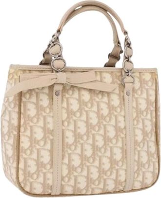 Dior Pre-owned Vintage Canvas Hand Bag - Dames - Vintage Handtas - Beige - ONE Size - Leer - Vintage