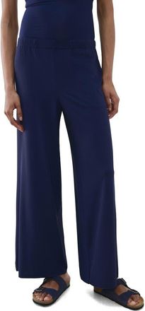 Mango Flowy Straight Leg Pants in Blue at Nordstrom, Size Medium