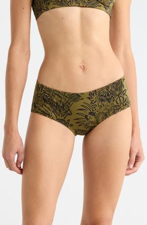 Ulla Johnson Amalfi Bikini Bottoms in Olive Flora at Nordstrom, Size Medium