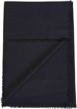 Fendi Womens Shawl Ff Wool-Silk-Cashmere Black Cotton Scarf Scarfs