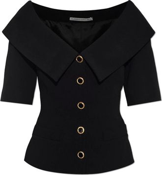 Alessandra Rich Korte blazer van wol - Dames - Blazers - Zwart - XS - Wol - Jassen