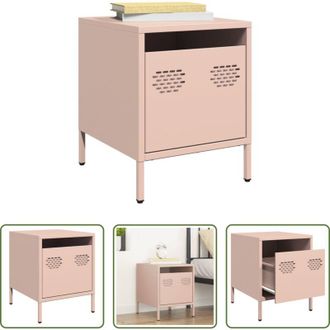 vidaXL vidaXL Comodino industriale - Comodino Rosa 35x39x43,5 cm in Acciaio
