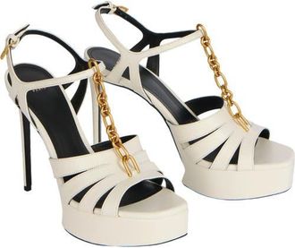 Balmain Sync platform sandals in smooth leather in White at Nordstrom, Size 37