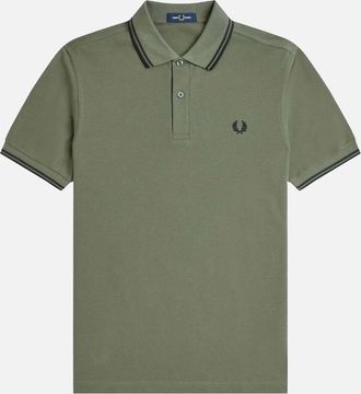 Fred Perry Mens Fred Perry Twin Tipped Shirt - Laurel Wreath / Black - Green - Size: 38