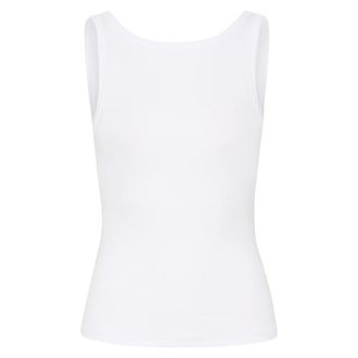 Gestuz Reversible Ribgebreide Tanktop - Dames - Tops - Wit - Maat: XS Katoen