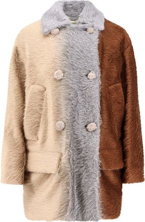 Fendi Alpaca And Wool Double-Breasted Coat-Donna